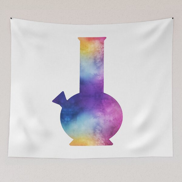 Item preview, Rainbow Watercolor Water Pipe Bong designed and sold by TheBearandBunny.