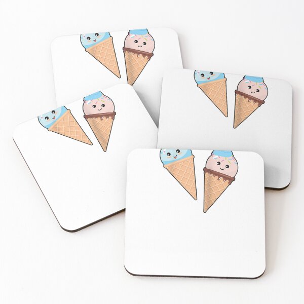 Item preview, Ice Cream Cones Cute Kawaii Style Faces designed and sold by Eric-Costa-2733.
