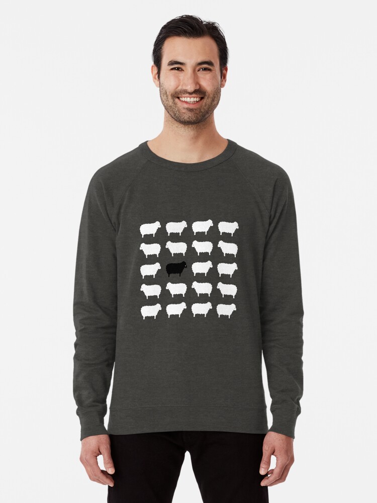 Black Sheep Sweater Pattern Lightweight Sweatshirt