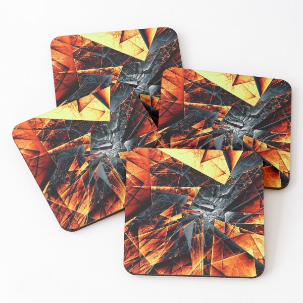 Item preview, OUT OF THE FRAME—Detailed Fractal Art, Dark Art, Glowing Fire, Shattered, Broken Glass, Science, Nature, Natural Symmetry, Vivid, Deep Color, Glitchy, Math in Nature, Math Art, Emotion designed and sold by technochroma.