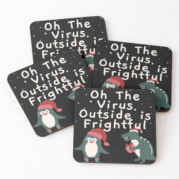 Item preview, Oh The Virus Outside is Frightful - Penguin and T-rex designed and sold by JuanGames.