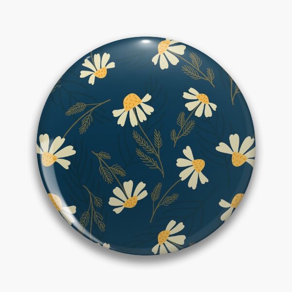 Item preview, Chamomile flower on dark blue designed and sold by Riga Sutherland.