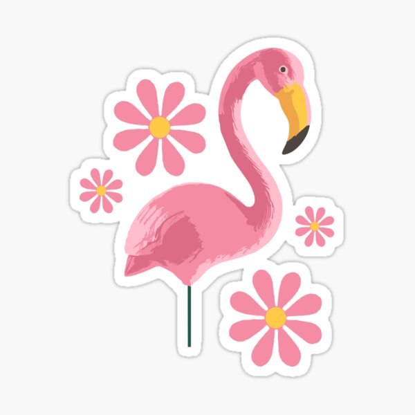 Pink Flamingo Party Sticker