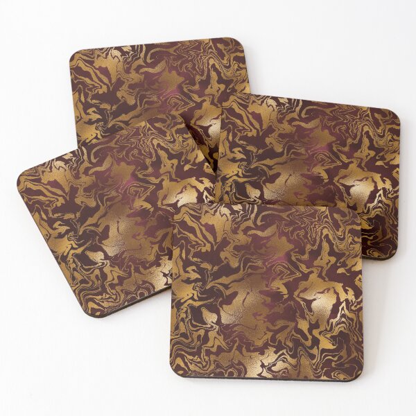 Item preview, Marble Burgundy and Gold Swirled Pattern designed and sold by WOW TeesAndThings.