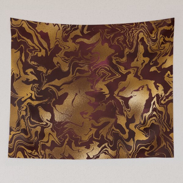 Item preview, Marble Burgundy and Gold Swirled Pattern designed and sold by WOW TeesAndThings.