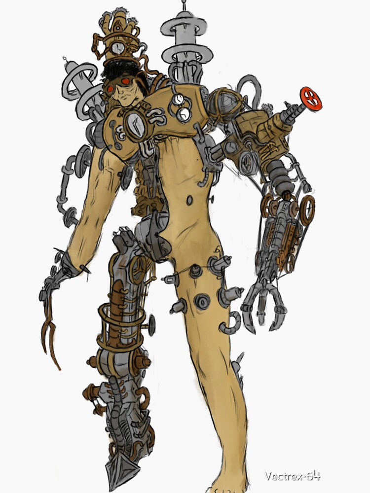 steampunk cyborg sticker for sale by vectrex64  redbubble steampunk cyborg sticker for sale by vectrex64  redbubble