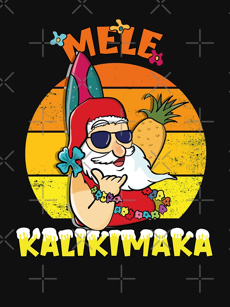 Discover Mele Kalikimaka Sunset Retro Vintage Santa Claus Classic T-Shirts