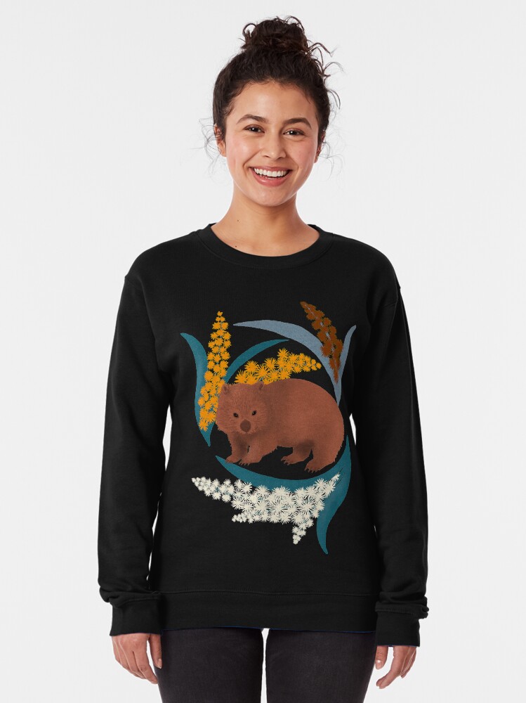 Alternate view of Wombat and Mimosa (aka waddle and wattle) Pullover Sweatshirt