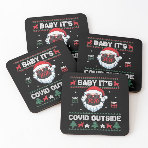 Item preview, Baby It's Covid Outside Santa with Facemask Xmas designed and sold by jessicasmile.