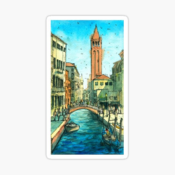 Campo San Barnaba Canal scene Sticker