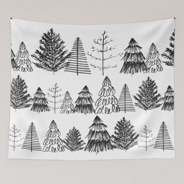 Item preview, Trees Pattern Black and White designed and sold by sarahrinouye.