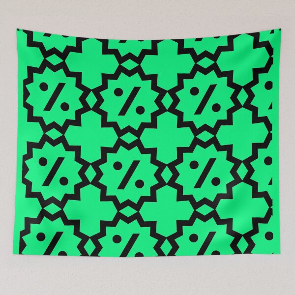 Item preview, Spring Green and Black Abstract Shapes designed and sold by PatternsRUs.
