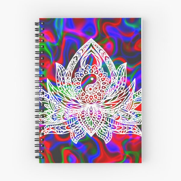 Item preview, Yin Yang Lotus - Blanco sobre multicolor Holo designed and sold by halconiandesign.