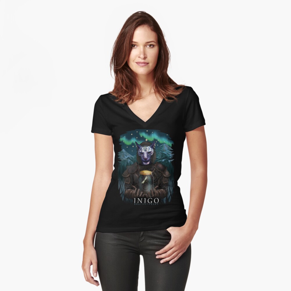 Item preview, Fitted V-Neck T-Shirt designed and sold by smartbluecat.