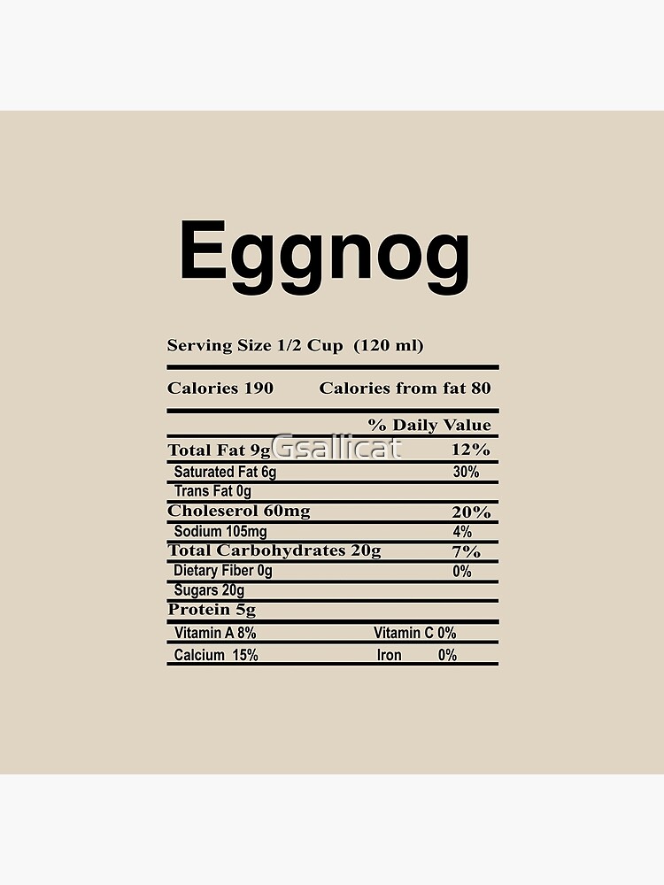 "Eggnog Nutritional Facts Christmas Xmas Holiday" Throw Pillow for Sale