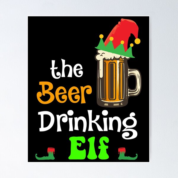 Item preview, The Beer Drinking Elf Christmas designed and sold by designbychow.