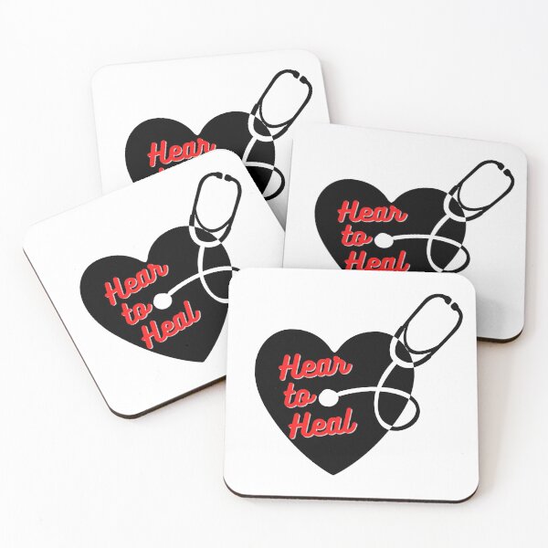 Item preview, Hear to Heal - Solid Heart Stethoscope - Cherry-Red/Midnight-Black designed and sold by miTeless seDign.