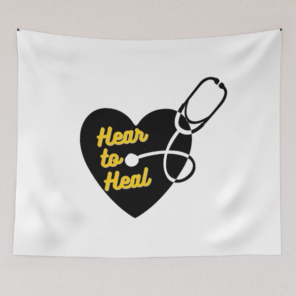 Item preview, Hear to Heal - Solid Heart Stethoscope - Sunshine-Gold/Midnight-Black designed and sold by miTeless seDign.