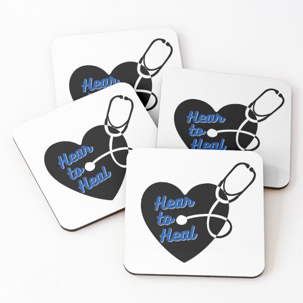 Item preview, Hear to Heal - Solid Heart Stethoscope - Ocean-Blue/Midnight-Black designed and sold by miTeless seDign.