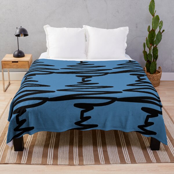 Item preview, Steel Blue and Black Squiggly Lines designed and sold by PatternsRUs.