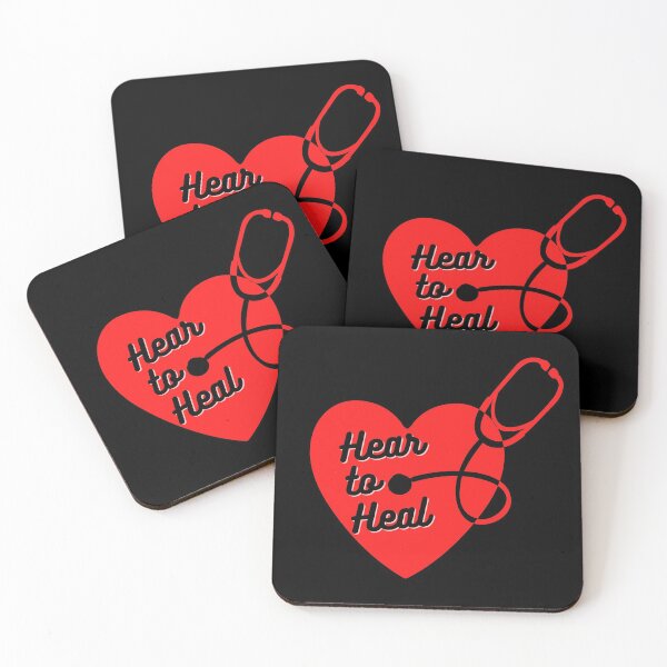 Item preview, Hear to Heal - Solid Heart Stethoscope - Midnight-Black/Cherry-Red designed and sold by miTeless seDign.