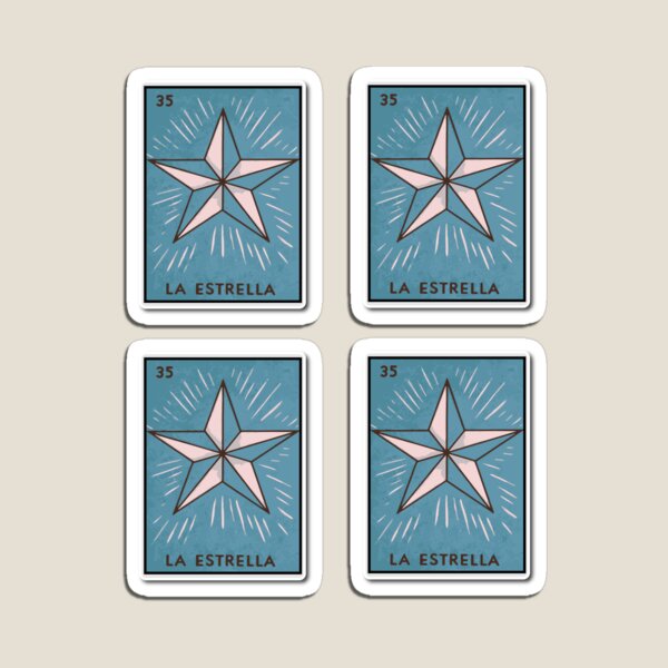 mexican-loter-a-star-card-mexican-bingo-watercolor-folk-art-magnet-by-t-mex-redbubble for Downloadable Printable Loteria Cards Pdf Free Mexican lotería star card mexican bingo watercolor folk art