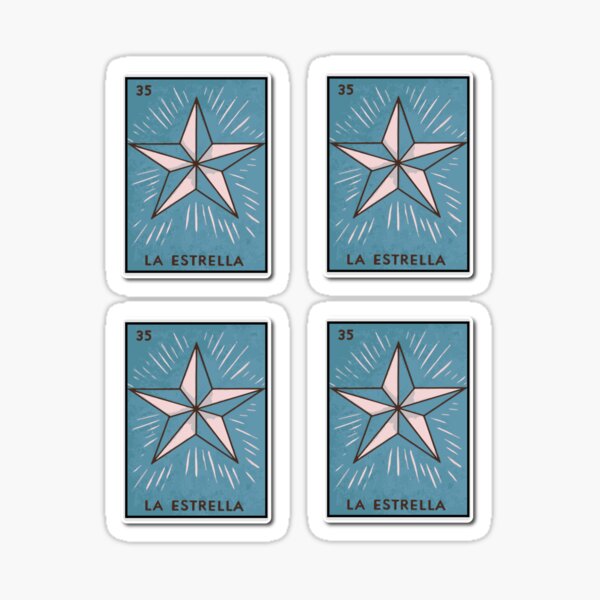 Mexican lotería star card mexican bingo watercolor folk art Sticker