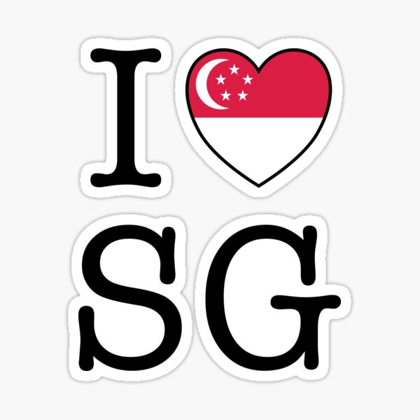 I Love SG (Singapore)" Sticker for Sale by suwarnaadi | Redbubble