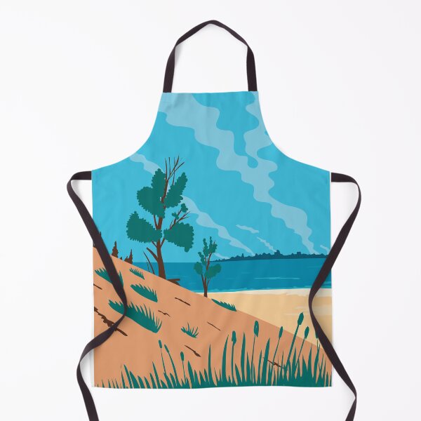 Aperçu de l'œuvre Indiana Dunes National Park dans le nord-ouest de l'Indiana United States WPA Poster Art Color créée et vendue par retrovectors.