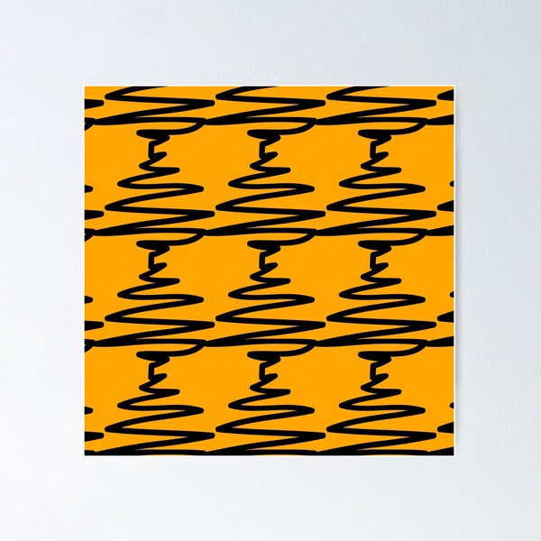 Artikelvorschau, Orange und schwarze schnörkellose Linien entworfen und verkauft von PatternsRUs.