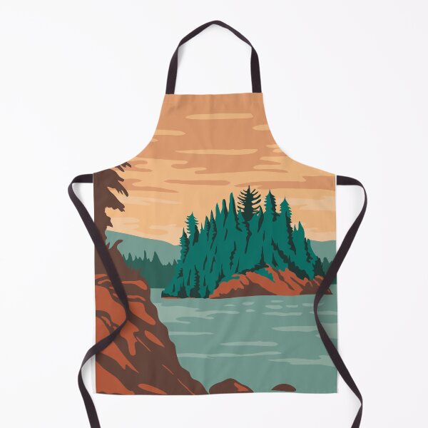Item preview, Isle Royale National Park and of islands in Lake Superior Michigan United States WPA Poster Art Color designed and sold by retrovectors.