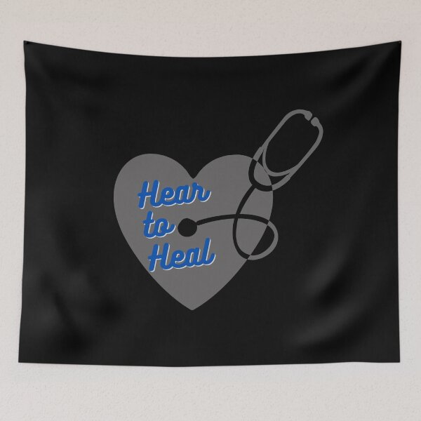 Item preview, Hear to Heal - Estetoscopio de corazón sólido - Azul río / Gris hierro designed and sold by miTeless seDign.