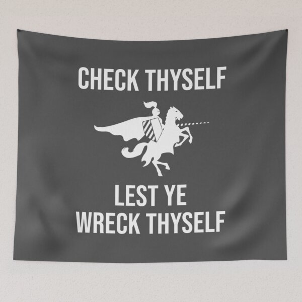 Item preview, Medieval Quote T-ShirtCheck Thyself Lest Ye Wreck Thyself designed and sold by GongLake.