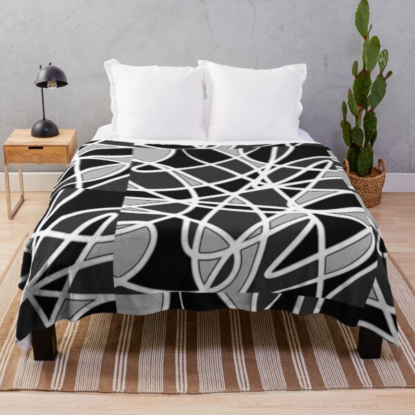 Aperçu de l'œuvre Motif géographique ondulé Mod noir et blanc créée et vendue par ChromaticAddict.