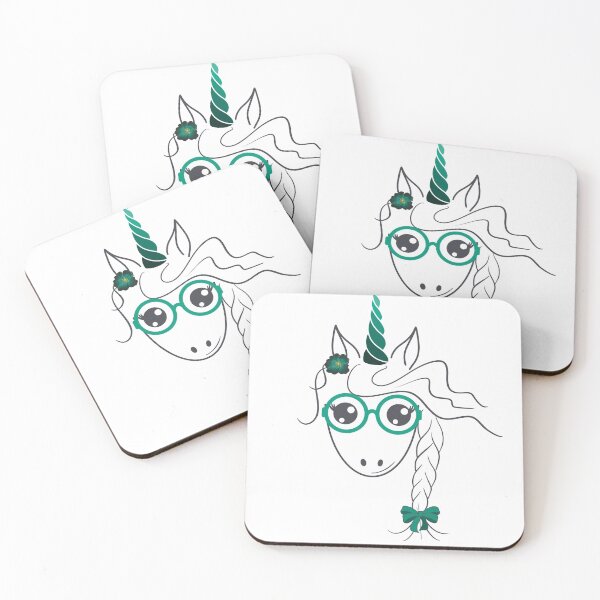 Item preview, Unicorn with Green Glasses designed and sold by LahnDesigns.