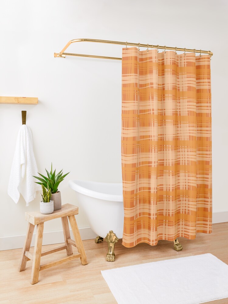 Alternate view of Fire Plaid Shower Curtain