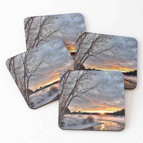Item preview, Sunset snow falling winter scene  designed and sold by Boss  Bubble.