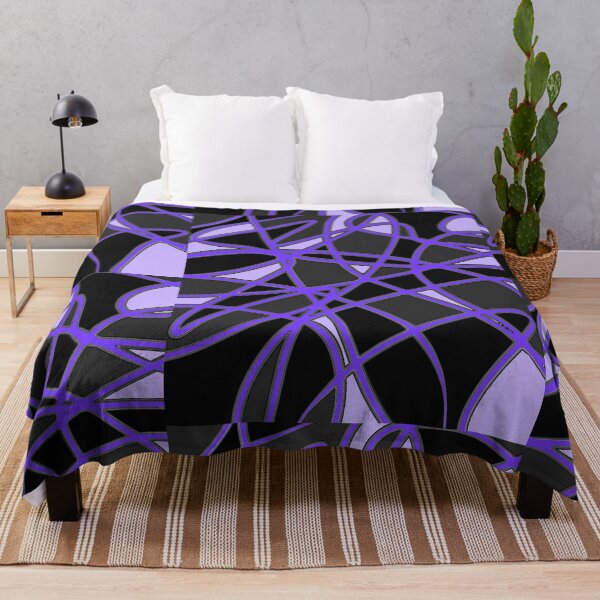 Aperçu de l'œuvre Motif géographique ondulé Mod noir et violet créée et vendue par ChromaticAddict.