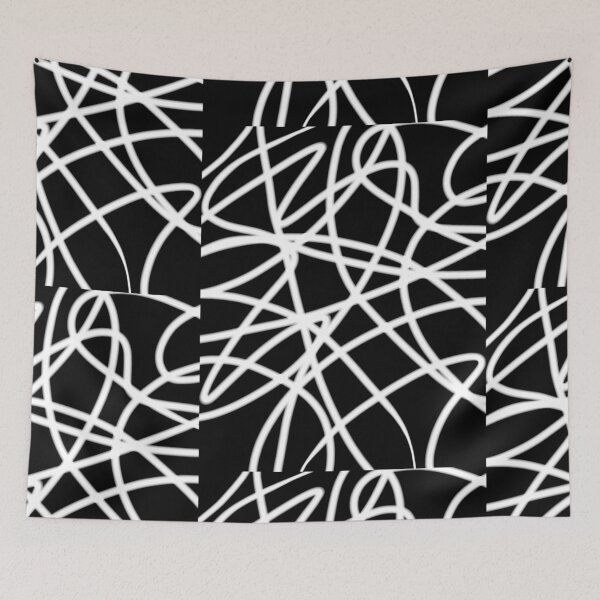 Item preview, Black and White Mod Wavy Geographic Pattern designed and sold by ChromaticAddict.