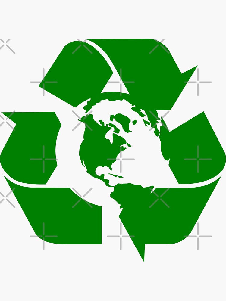 Thumbnail 3 of 3, Sticker, Earth Day Recycle Reuse Reduce Design designed and sold by EthosWear.