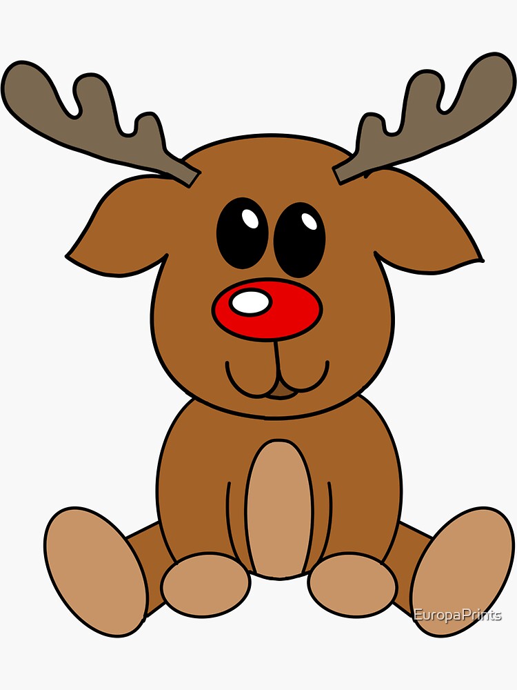 Frohe Weihnachten Rudolph das Rentier mit der roten Nase | Sticker