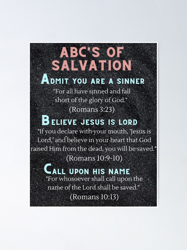 "ABC's Of Salvation" Poster For Sale By FigLeafProphet | Redbubble