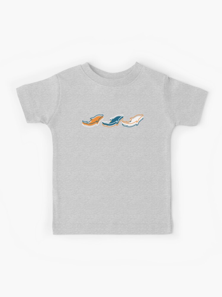 Miami Dolphins Pattern, Teal Background Kids T-Shirt for Sale by