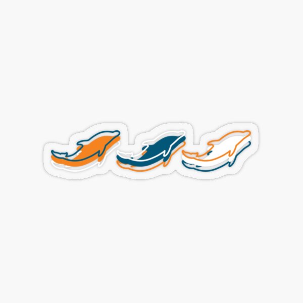 Miami Dolphins Pattern, Teal Background Transparent Sticker