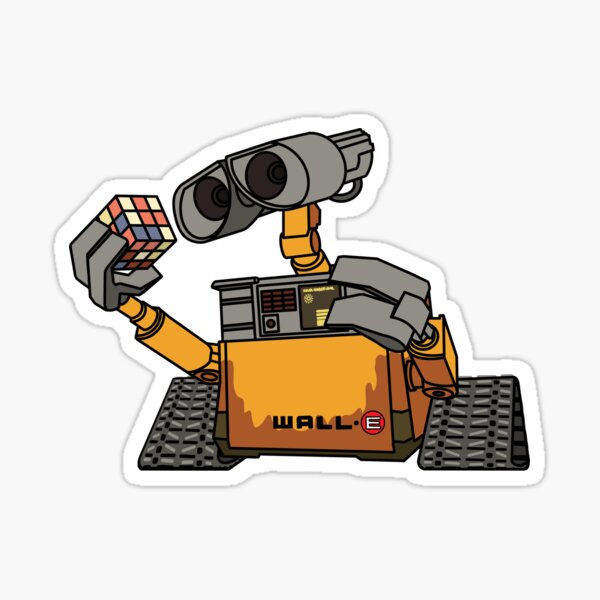 WALL-E con un cubo de Rubik Pegatina