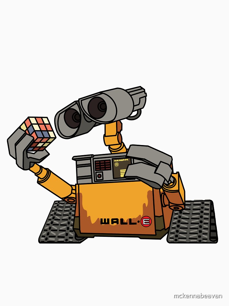 Thumbnail 7 of 7, Classic T-Shirt, WALL-E With A Rubik’s Cube designed and sold by mckennabeavan.