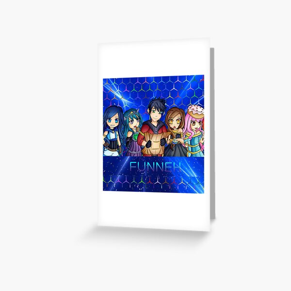 Its Funneh Greeting Cards Redbubble - itsfunneh roblox bloxburg family ep 1