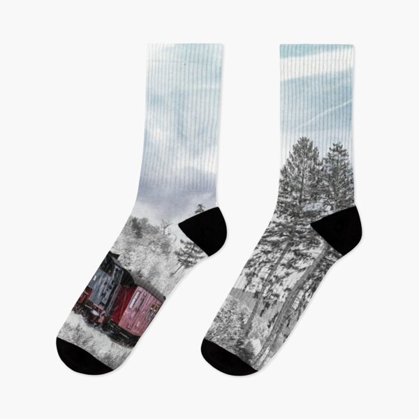 Item preview, Winter mood- snowy mountains with traveling train  designed and sold by Boss  Bubble.