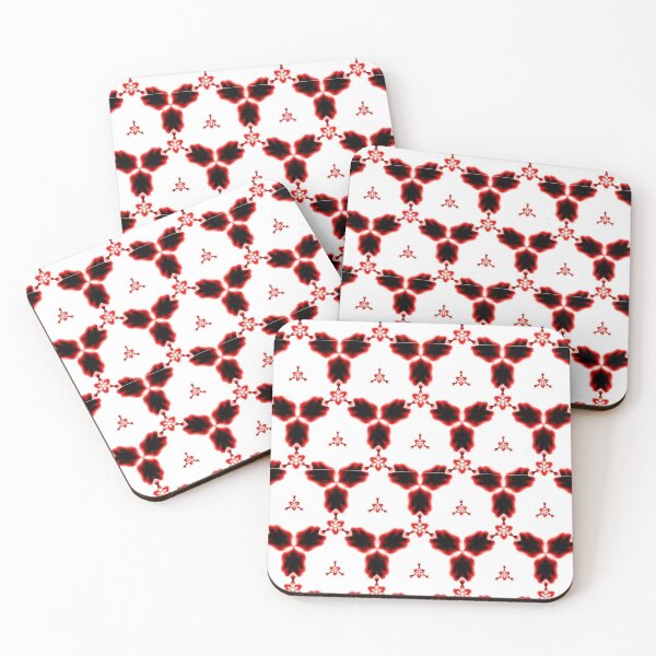 Item preview, MOUCHARABIEH 19 pattern oriental stars petale psychedelic electric red white black designed and sold by dragonemma.
