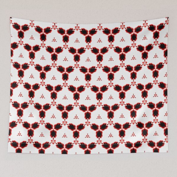 Item preview, MOUCHARABIEH 19 pattern oriental stars petale psychedelic electric red white black designed and sold by dragonemma.